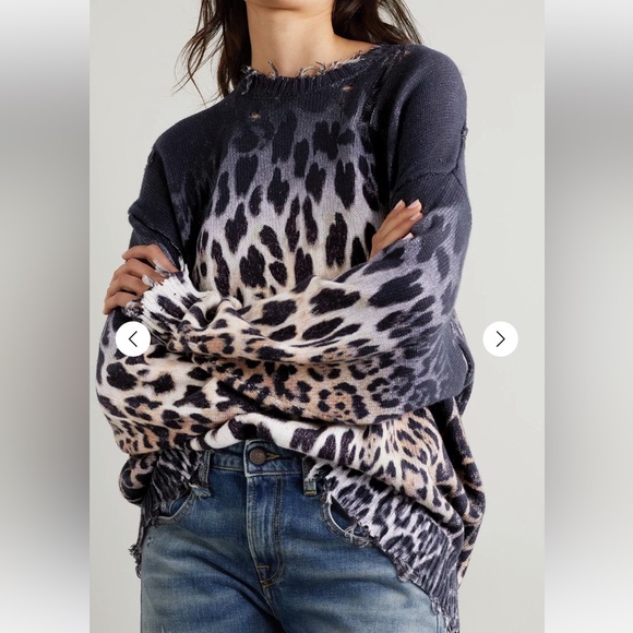 R13 Faded Leopard Oversized Sweater - Picture 6 of 16